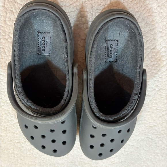 CROCS Gray Slippers with Ventilation and Textured Footbed - Picture 3 of 7